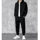 2022 New Casual Men Sport Clothing Two Piece Sets Autumn Winter Hooded Cardigan and Warm Ankle Length Pants Fashion Suit