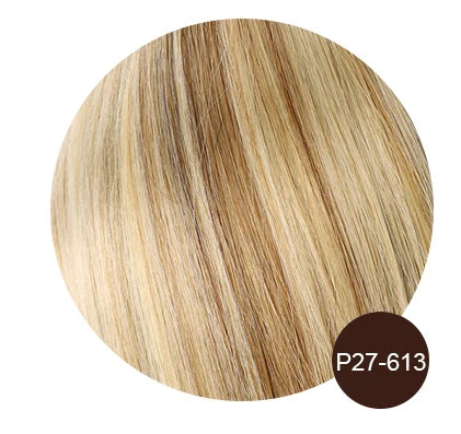 Hair Topper With Bangs Women 100% Human Hair Wigs Clip In Hairpieces Blonde Natural Straight Hair Topper Silk Base 35cm