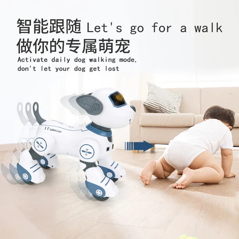 Programming Remote Control Dog Robots Toys Kids Girls Music Dancing Robotic Children Simulation RC Animals Boys Puzzle Smart Pet