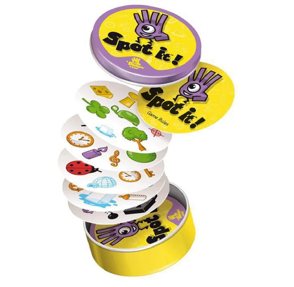 Pokemon Dobble Cards Pikachu Spot It Game Toy with Metal Box Family Board Game Red Sports Animals Holidays Camping Kids Gifts