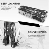 Multitool with Safety Locking16-in-1 Multi Tool Stainless Steel Pocket Knife Set with Plier Outdoor Survival Hiking Camping Tool