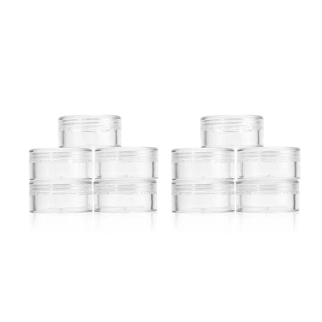 10Pcs 10g Round Clear Jars with Screw Cap Lid for Small Jewelry, Holding/Mixing Paints, Art Accessories and Other Craft Supplies