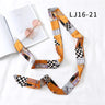 Long Silk Skinny Scarf Women Neck Hair Band Solid Printed Foulard Neckerchief Hairscarf Female Fashion  Handle Ties Ribbon