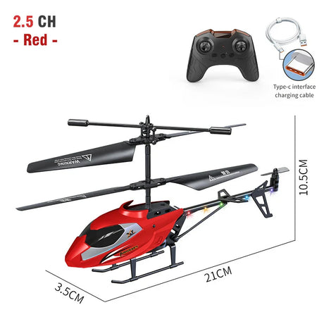 RC Helicopter 2.5CH Remote Control Airplane Kids Toy Resistant Collision Alloy Wireless Aircraft Toys for Boys Children Gifts