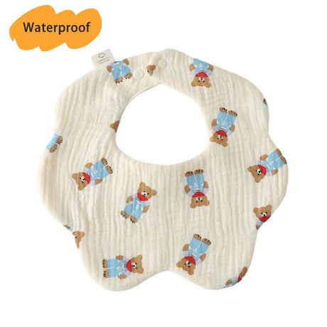 New Thickened 7 Layers Cotton Waterproof Baby Bibs Cute Print Saliva Towel Newborn Burp Cloths for Boys Girls Feeding Drool Bib