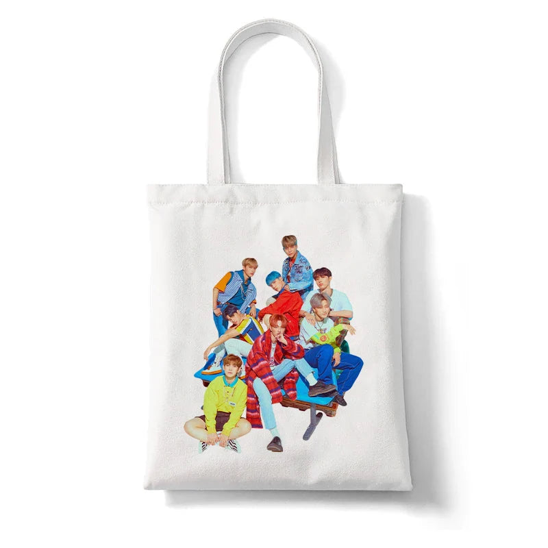 ATEEZ Say My Name Kpop Korean Style Cartoon Women Shopping Bags Girls Fashion Casual Pacakge Hand Bag Female Shoulder Bag