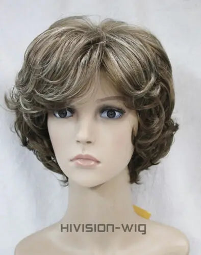 Women Fashion Short Wigs Blonde Brown Black Wig Bob Curly Wigs Real Natural Hair