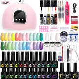 LILYCUTE Manicure Set For Quick Nail Extensions Gel Nail Polish With UV LED Nail Lamp Electric Nail Drill All For Nail Gel Tools