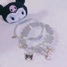 Sanrio Anime Summer Clear Jade Osmanthus Dog Bracelet Lovely Sweet Girl Student Crystal Bead Chain Animation Derivatives Gift