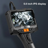 360° Steering Industrial Endoscope Camera 8mm Single&Dual Lens 1080P 5"IPS Screen Inspection Borescope Tools For  Pip Car Engine