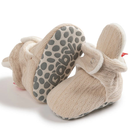 Baby Socks Winter Baby Boy Girl Booties Fluff Soft Toddler Shoes First Walkers Anti-slip Warm Newborn Infant Crib Shoes Moccasin