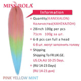 Miss Rola Synthetic 28Inch 100G 2023 New Hair Extension Yaki Straight Jumbo Braiding Hair Pre-Stretched Braid Kanekalon Hair