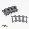 City Train Track Building Block Set 100PCS Soft Straight Curve Flexible Switch Railway Tracks Rails DIY Toys For Boys