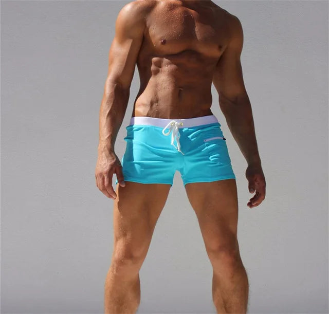 Men's Swim Shorts Swim Trunks Drawstring Mesh Lining Elastic Waist Breathable Quick Dry Board Shorts to Beach Pool Summer Male