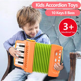 Kids Accordion Toy 10 Keys 8 Bass Accordions Musical Instrument  Educational Toys Gifts for Toddlers Beginners Boys Girls