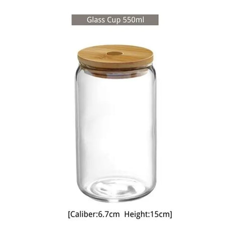 550ml/400ml Glass Cup With Lid and Straw Transparent Bubble Tea Cup Juice Glass Beer Can Milk Mocha Cups Breakfast Mug Drinkware