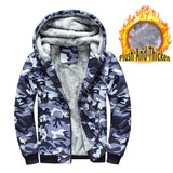 Men's Zip Up Hoodie camouflage Heavyweight Winter Sweatshirt Fleece Sherpa Lined Warm Jacket