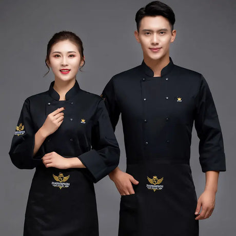 Chef Uniform Restaurant Kitchen Jacket Cooking Bakery Short/full Sleeve Plus Size Catering Food Service Breathable Collar Coat