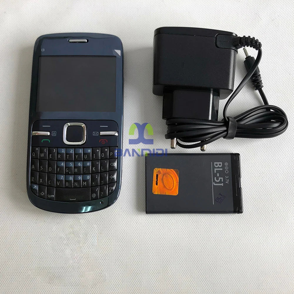 Original GSM Unlocked C3 C3-00 Mobile Cell Phone 2.4" 2MP Qwerty Hebrew Arablic Russian CellPhone. Made in Finland on 2010 Year