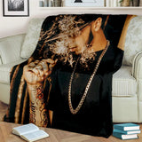 Free Anuel AA Rapper Hip Hop Singer Blanket,Soft Throw Blanket for Home Bedroom Bed Sofa Picnic Travel Office Cover Blanket Kids