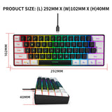 HXSJ V700BW A869 USB Keyboard Mouse Kit 61-key Wired RGB Backlight Computer Keyboard Colorful LED Lighting 3200DPI Gaming Mouse