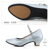 XIHAHA Women Modern Dance Shoes Girls Standard Dancing Shoes High Heeled Ballroom Latin Dance Shoes for Women 3.5 5 7CM Heel