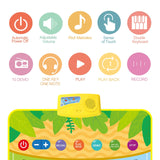 Kids Musical Piano Mat Duet Keyboard Play Mat Double Row Floor Piano with 8 Instrument Sound Dance Pad Montessori Educatinal Toy