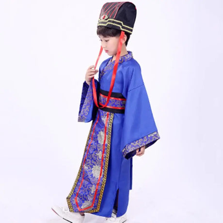 Chinese robe ancient scholar student costumes children adult Kimono China Traditional Vintage Ethnic cosplay Kid Costume Hanfu