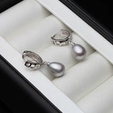 925 Sterling Silver Natural Freshwater Pearl Drop Earrings,Real Pearl Elegant Earrings Fine Jewelry Birthday Gifts