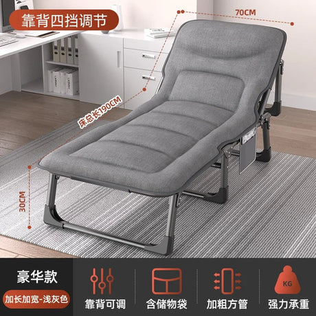 Bedroom Folding Beds Office Lunch Break Single Recliner Chairs Home Simple Outdoor Portable Camp Bed Adult Nap Artifact