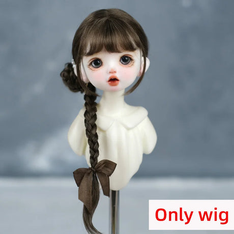 1/6BJD Wig Bangs Ponytail Curly Soft Mohair Wig Braids Suitable for 30cm DD SD Doll Wig Toy Accessories 6-7 Inches Hair