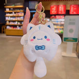 Sanrio Plush Keychain Kawaii Hello Kitty Kuromi My Melody Cinnamoroll Anime Cartoon Cute Cats 키링 Girl Plush Toys Christmas Gifts