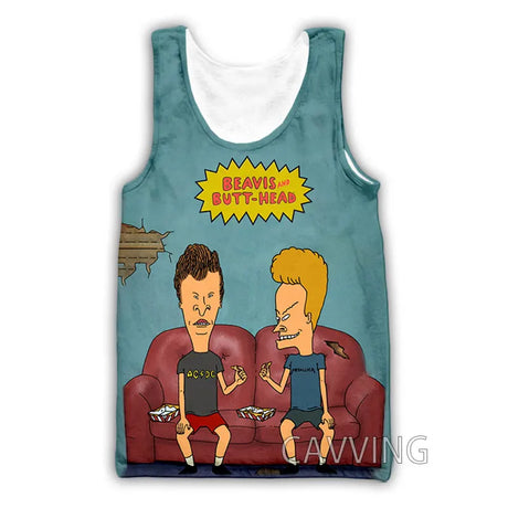 CAVVING 3D Printed  Beavis and Butthead  Tank Tops Harajuku Vest Summer Undershirt Shirts Streetwear for Men/women