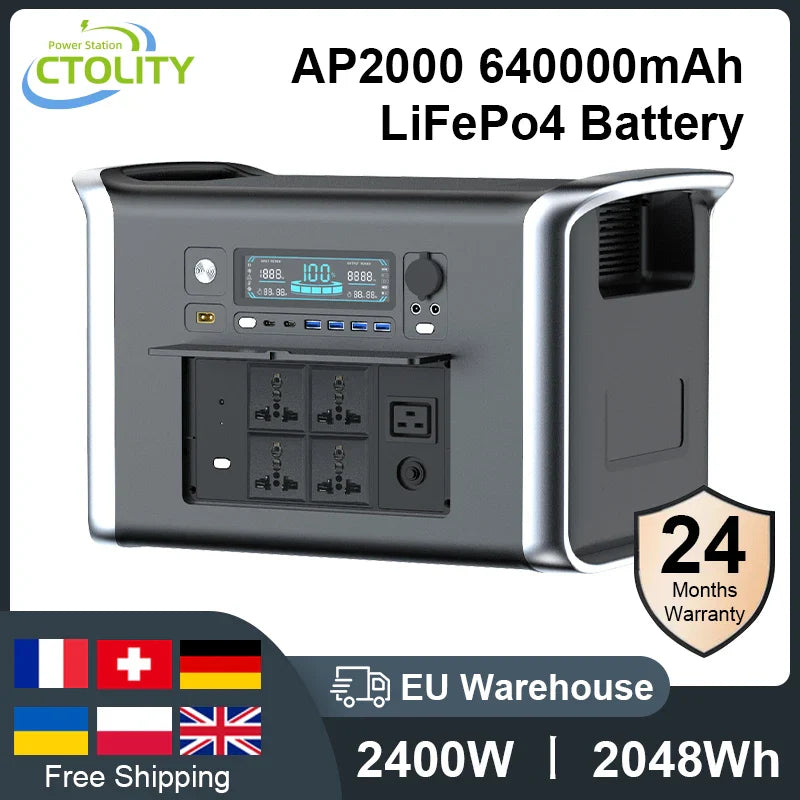 2600W Portable Power Station 1800W 1000W Solar Generator 600W LiFePo4 Batteries 220V Energy Storage Supply Camping Campervan RV