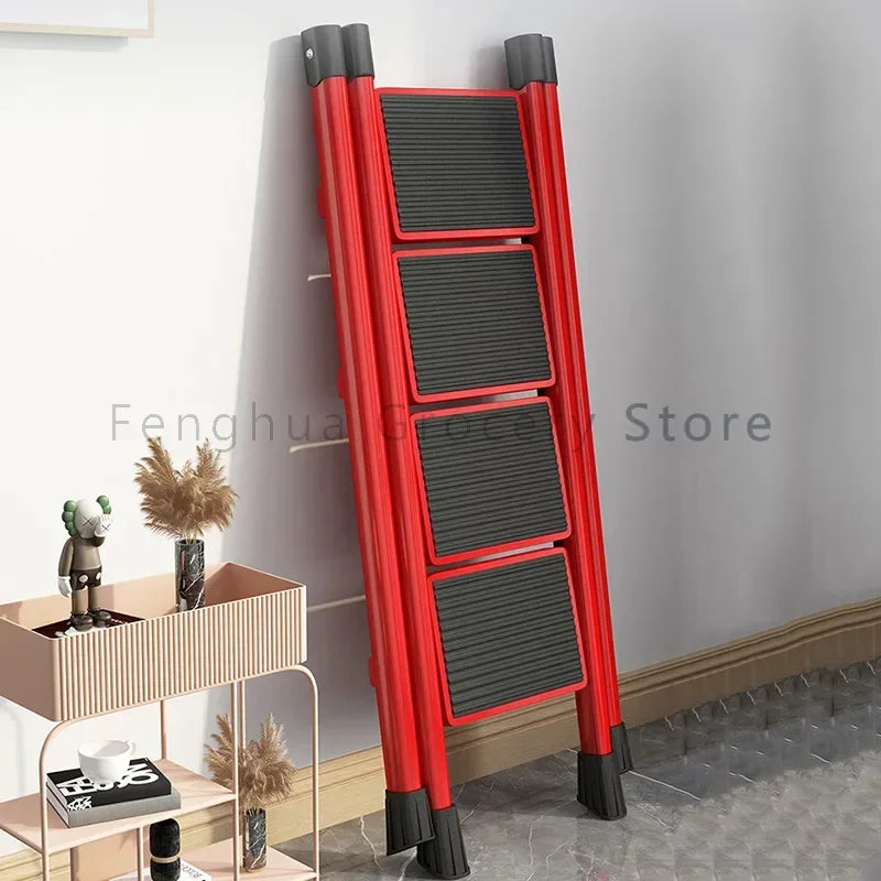 Fashion High Step Stools Foldable Kitchen Attic Compact Metal Multifunction Step Ladders Bathroom Quick Escalera Home Furniture