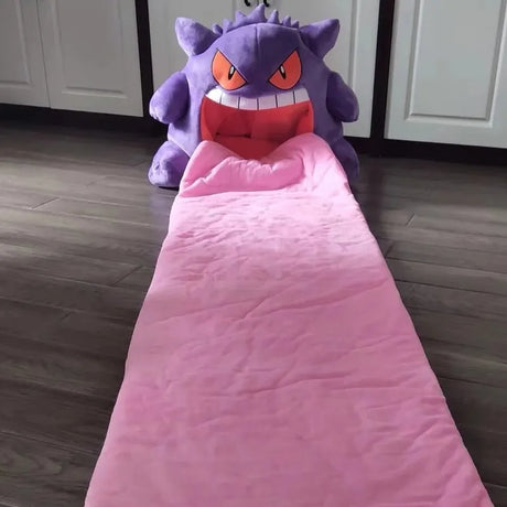 Cartoon Anime Pokemon Gengar Tongue Sleeping Pat Manga Elf Sleep Pillow Dual Purpose Nap Blanket Toy Doll