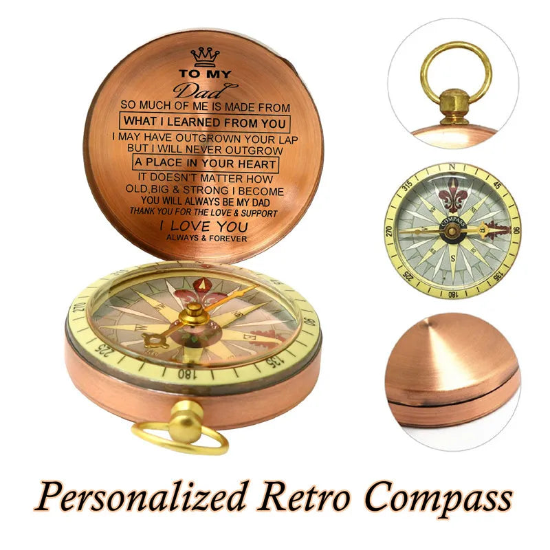 Anniversary Compass Gifts for Husband Boyfriend Men Him Engraved Compass Personalized Wedding Gift Compasses to Groom Bride