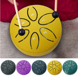 Mini Steel Tongue Drum 3 Inch 6 Notes Hollow Drum Music Drum Ethereal Drum Yoga Meditation Drum Percussion Instruments Kits