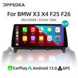 10.33" Android 12 8G 256G CarPlay GPS Navigation WiFi Stereo Car Radio For BMW X3 F25 X4 F26 2011-2017 NBT CIC Multimedia Player