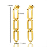 2023 New Classic Tassel Chain Dangle Drop Earrings for Women  Fashion Stainless Steel Gold Color Stud Earrings Jewelry Wholesale