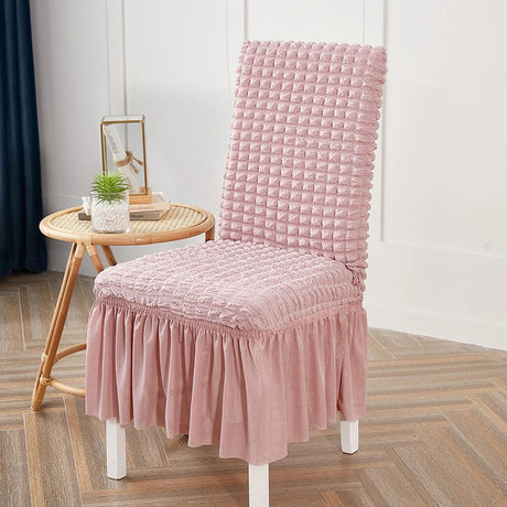 high quality Seersucker chair cover for dining room banquet chair slipcover stretch chair skirt elastic wedding chair decoration