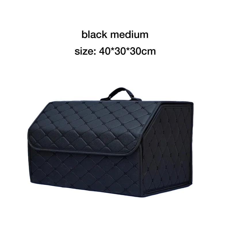 Car trunk storage box Large Capacity Auto Multiuse Tools Organizer Box Stowing Tidying Leather Folding For Emergency Storage Box