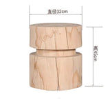 Creative Solid Wood Stool Log Pouf Sitting Stool Household Side Table Stump Hotel Decoration Coffee Table Creative Round Stool