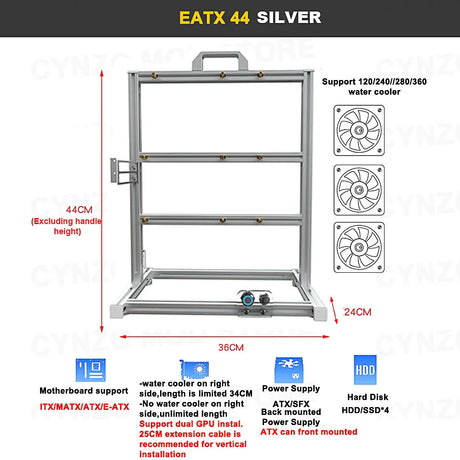 EATX Gamers Cabinet MOD Large Open PC Case Frame Rack Aluminum Creative DIY Desktop Gaming Computer Chassis Water Cooling