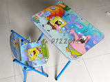 Kindergarten pupils children foldable learning tables and chairs set, writing desk and dining table can be raised and lowered