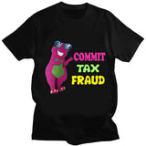 Commit Tax Fraud T Shirt Harajuku Cartoon Letter Printing T Shirt Graphic Casual Crew Neck Short Sleeve Plus Size T Shirt Women