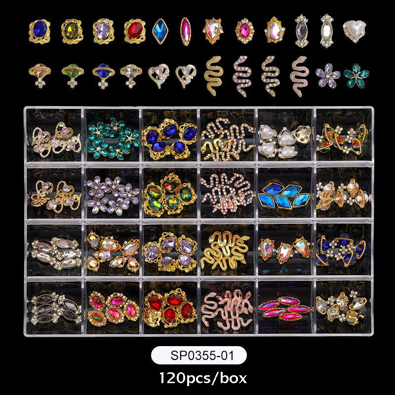 2800pcs Luxury Shiny Diamond Nail Art Rhinestones Crystal Decorations Set AB Glass 1pcs Pick Up Pen In Grids Box 21 Shape