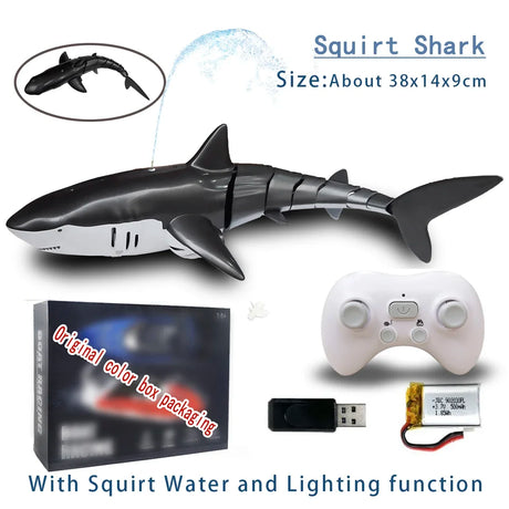 Creative Remote Control Fish Shark Electric 2.4G Radio Rc Animal Robot Educational Water Bath Toy for Boy Kid Children Submarine