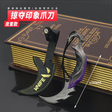 16CM Valorant Game Peripheral Shadow Sect Claw Blade with Leather Sheath Full Metal Replica Miniature Fantasy Figurine Ornaments