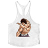 Anime Baki Hanma Stringer Tank Top for Men Cotton Y-Back Vest Tees Tops Muscular Training Undershirt Gym Workout Bodybuilding